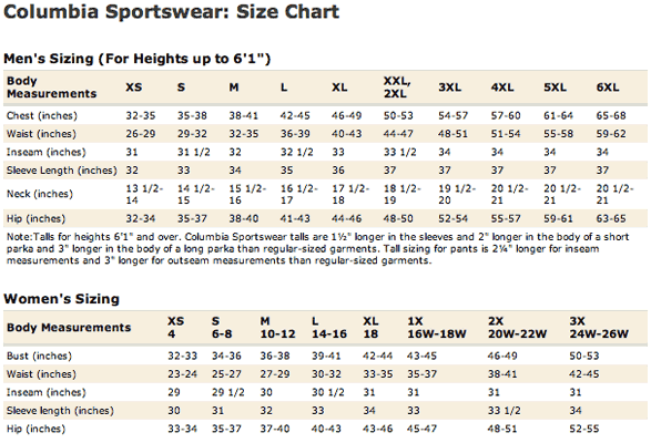 columbia-sportswear-size-chart