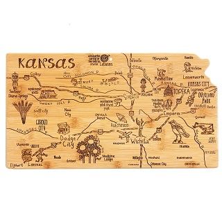 Kansas State Shaped Cutting Board