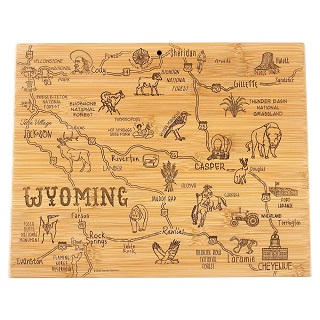 Wyoming State Shaped Cutting Board