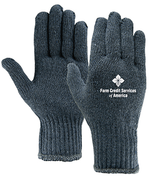 FC1-027 - Farm Credit Knit Gloves- Gray- Large