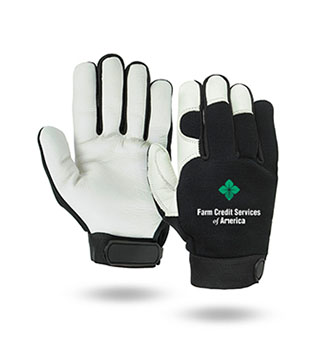 FC1-035 - Farm Credit Buffalo Leather Mechanics Gloves - Black/Putty