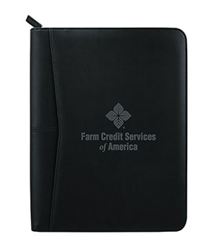 Farm Credit Zippered Padfolio- Black