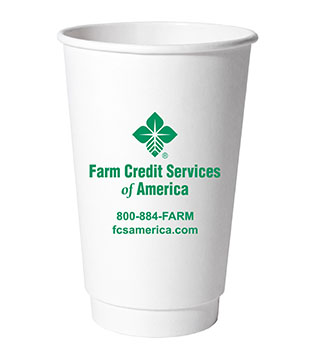FC1-051 - 16 oz. Farm Credit Paper Cups - Case of 500