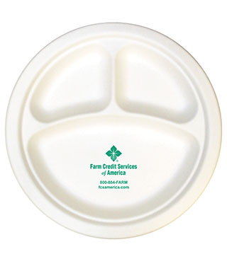 FC1-056 - Farm Credit Compartment Compostable Plate - Case of 500