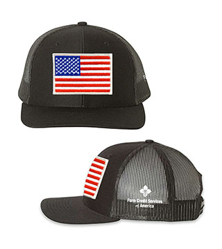 FC1-112-FLAG - Snapback Trucker Cap with Flag