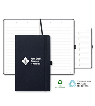 BLK25-QG18V - ECO rPET Medio Lined Recycled White Page Journal