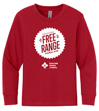 FC1-NL3311-DTFRFS - Free Range Farm Stamp Youth Long Sleeve Tee
