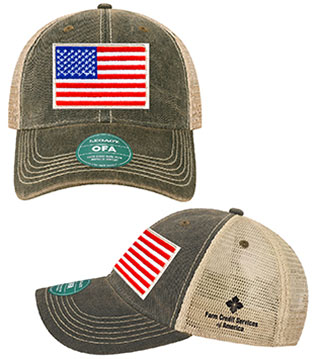 FC1-OFA-FLAG - Old Favorite Trucker Cap with Flag