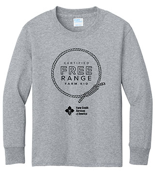 FC1-PC54YLS-DTFRFR - Free Range Farm Rope Youth Long Sleeve Tee