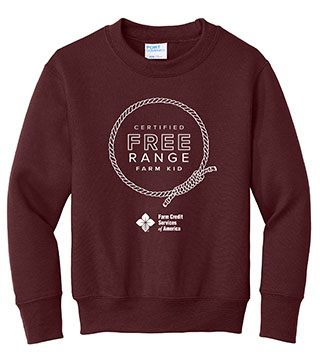 FC1-PC78Y-DTFRFR - Free Range Farm Rope Youth Crewneck Sweatshirt