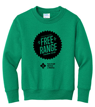 FC1-PC78Y-DTFRFS - Free Range Farm Stamp Youth Crewneck Sweatshirt