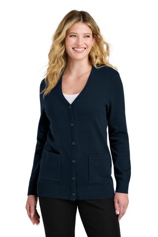 Ladies Easy Care Button-Up Cardigan Sweater