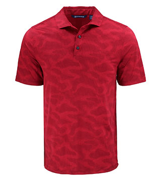 Coastline Recycled Double Peached Camo Print Polo